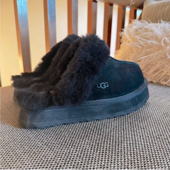 UGG black Disquette platform slippers - Picture 1 of 4